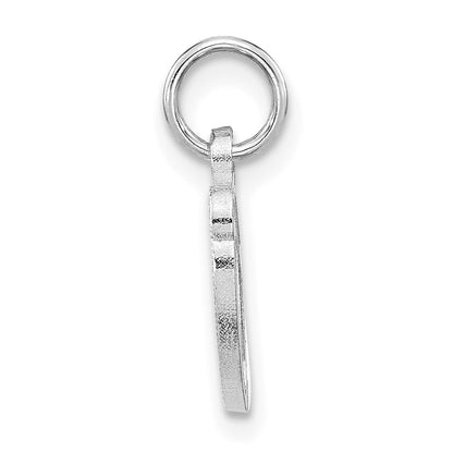 14k White Gold Casted Script Letter O Initial Charm Pendant