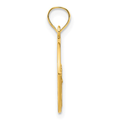 14k Yellow Gold Epoxy Butterfly Pendant