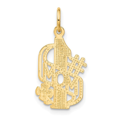 14k Yellow Gold #1 MOM Charm Pendant