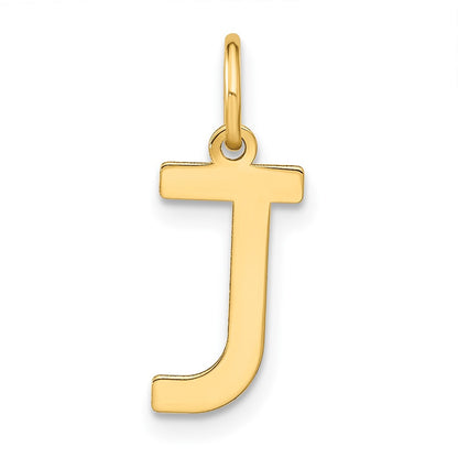 14k Yellow Gold Letter J Initial Pendant