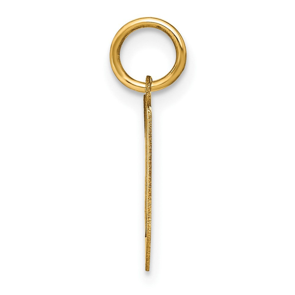 14k Yellow Gold Letter V Initial Pendant