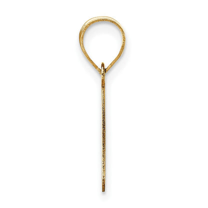 14k Yellow Gold Polished Bubble Letter P Initial Pendant