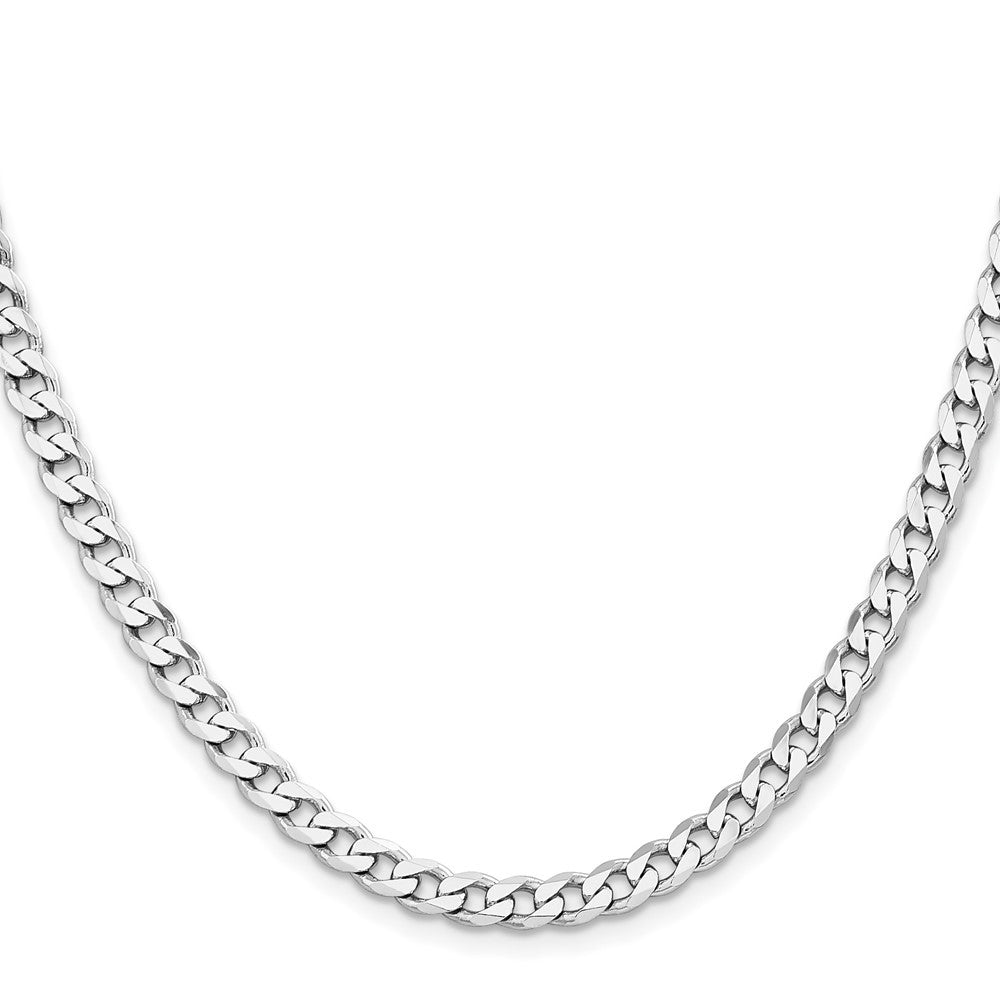 Sterling Silver Rhodium-plated 5.7mm Curb Chain Necklace 20"