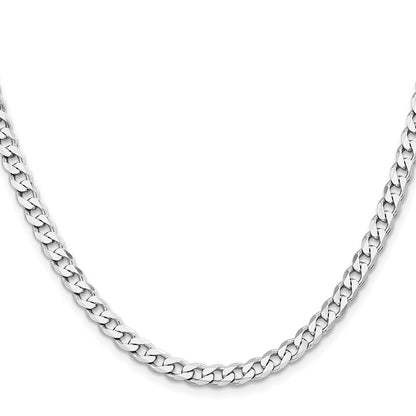Sterling Silver Rhodium-plated 5.7mm Curb Chain Necklace 20"