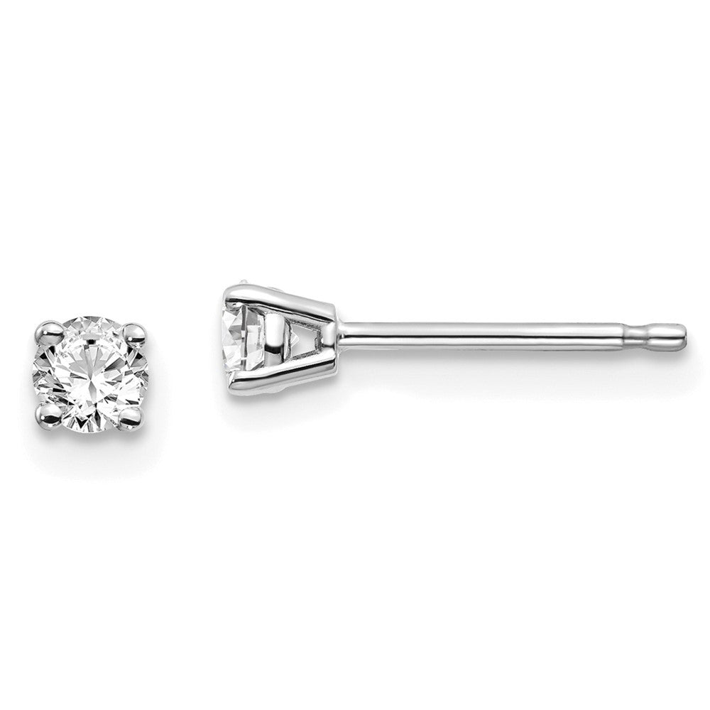 14K White .25ct I1 J-K Diamond Push-on Stud Earrings