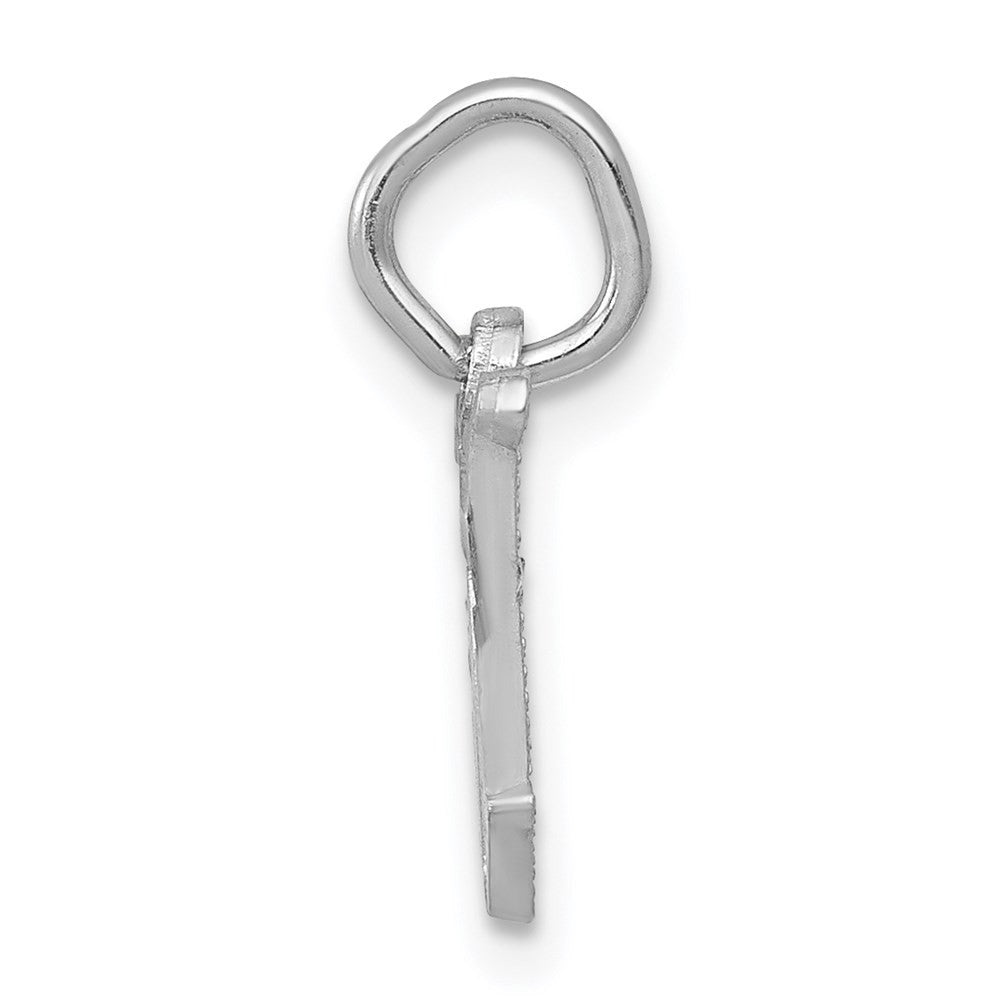 14k White Gold Diamond-cut Letter W Initial Charm Pendant