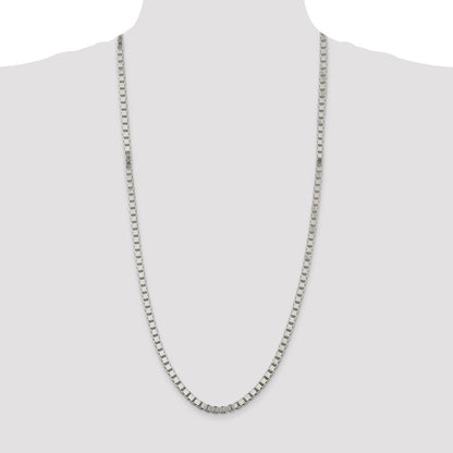 Sterling Silver 4.5mm Box Chain Necklace 30"