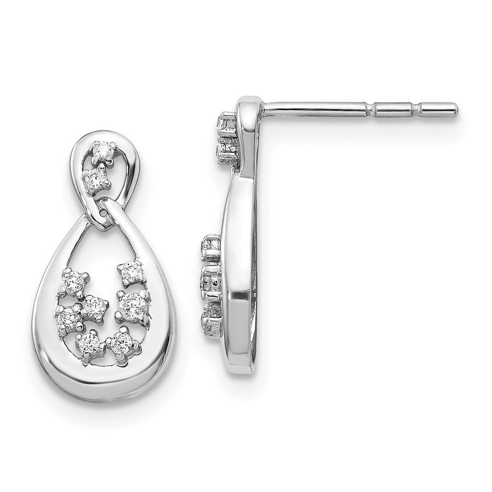 14k White Gold Diamond Drop & Dangle Earrings