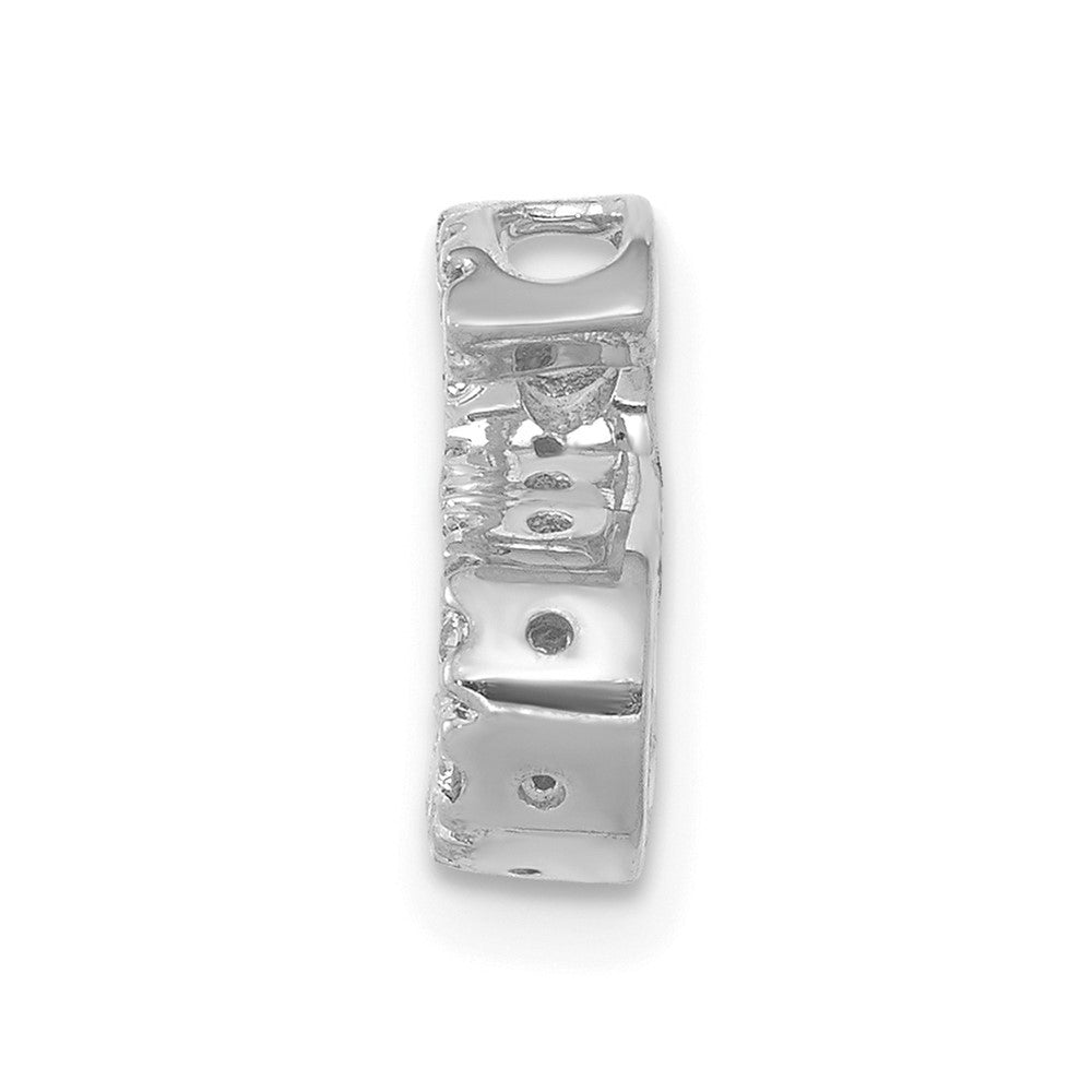 14k White Gold Diamond Letter S Initial Charm Pendant
