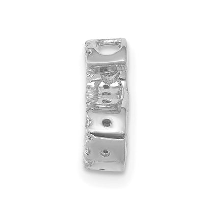 14k White Gold Diamond Letter S Initial Charm Pendant