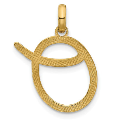 14k Yellow Gold Fancy Letter O Initial Pendant