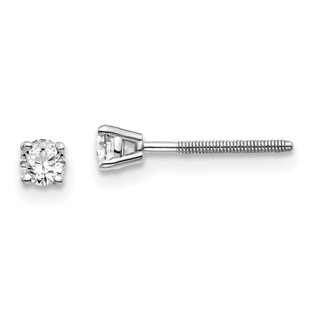 14K White Gold .20ct SI3 G-I Diamond Thread on/off Stud Earrings