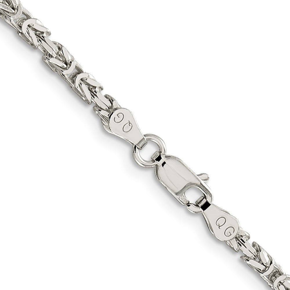 Sterling Silver 2.5mm Byzantine Chain Necklace 24"