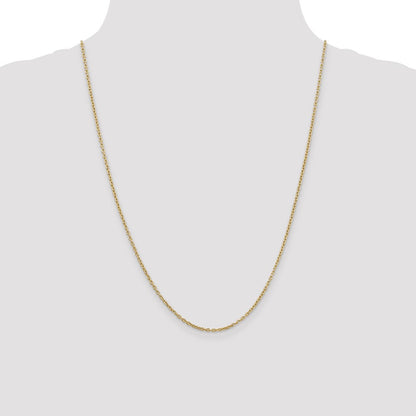 14k Yellow Gold 2mm Round Open Link Cable Chain Necklace 24"