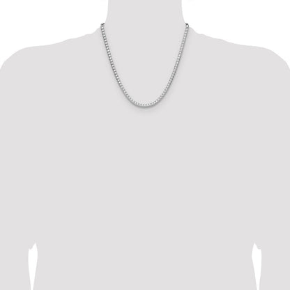 Sterling Silver 4.7mm Diamond-Cut Square Franco Chain Necklace 20"