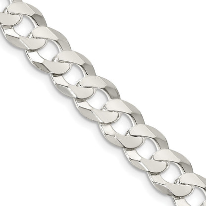 Sterling Silver 8.5mm Flat Curb Chain Necklace 30"