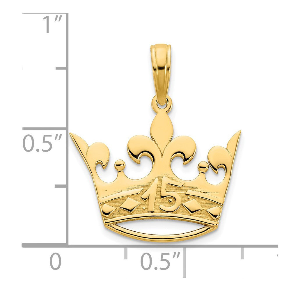 14k Yellow Gold 15 Crown Pendant
