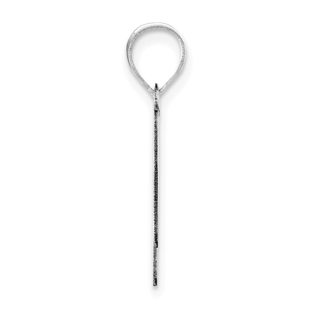 14k White Gold Polished Bubble Letter N Initial Pendant