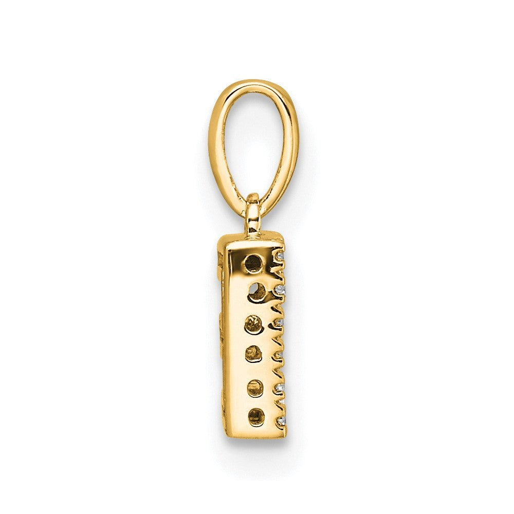 14k Yellow Gold Diamond Letter E Initial with Bail Pendant