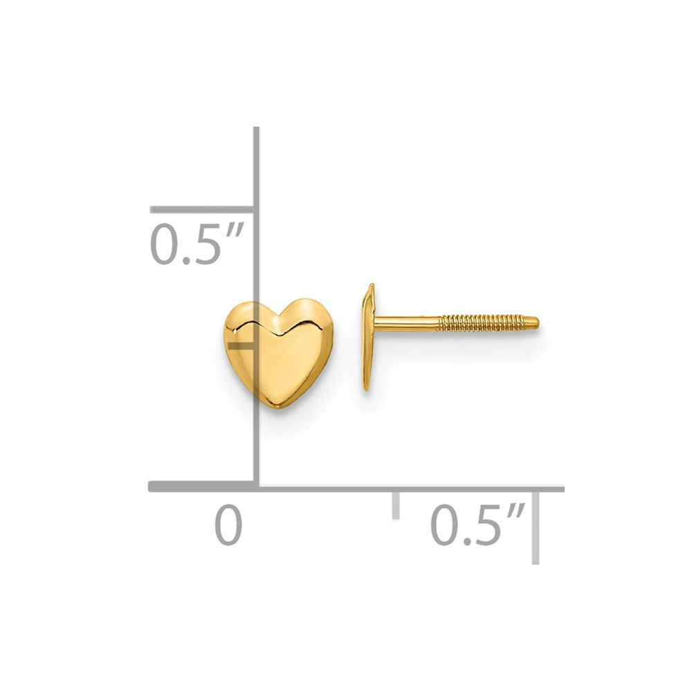 14k Yellow Gold Madi K Heart Stud Earrings