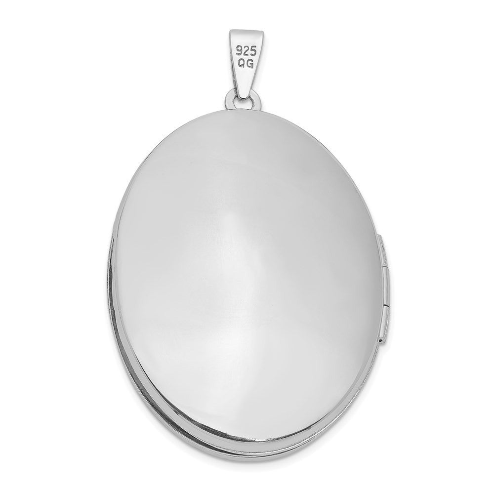 Sterling Silver Rhodium-plated Scroll Design Oval 6-Frame Family Locket Pendant