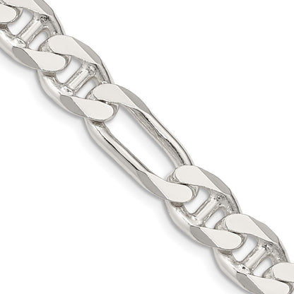 Sterling Silver 8.75mm Figaro Anchor Chain Necklace 24"