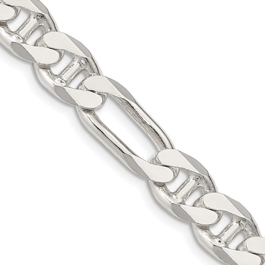 Sterling Silver 8.75mm Figaro Anchor Chain Necklace 24"