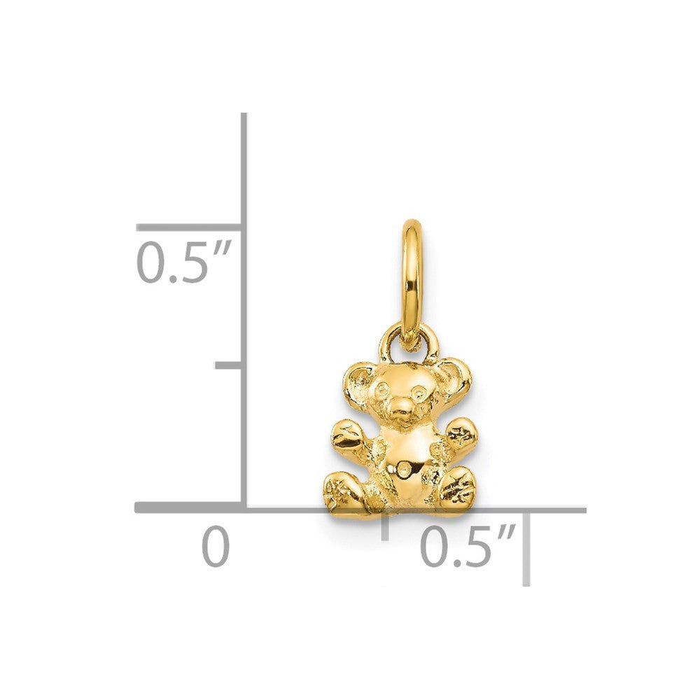 14k Yellow Gold Polished Teddy Bear Charm Pendant