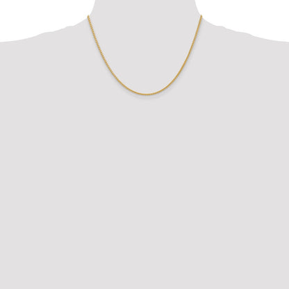 14k Yellow Gold 2mm Semi-Solid Wheat with Lobster Clasp Chain Necklace 18"