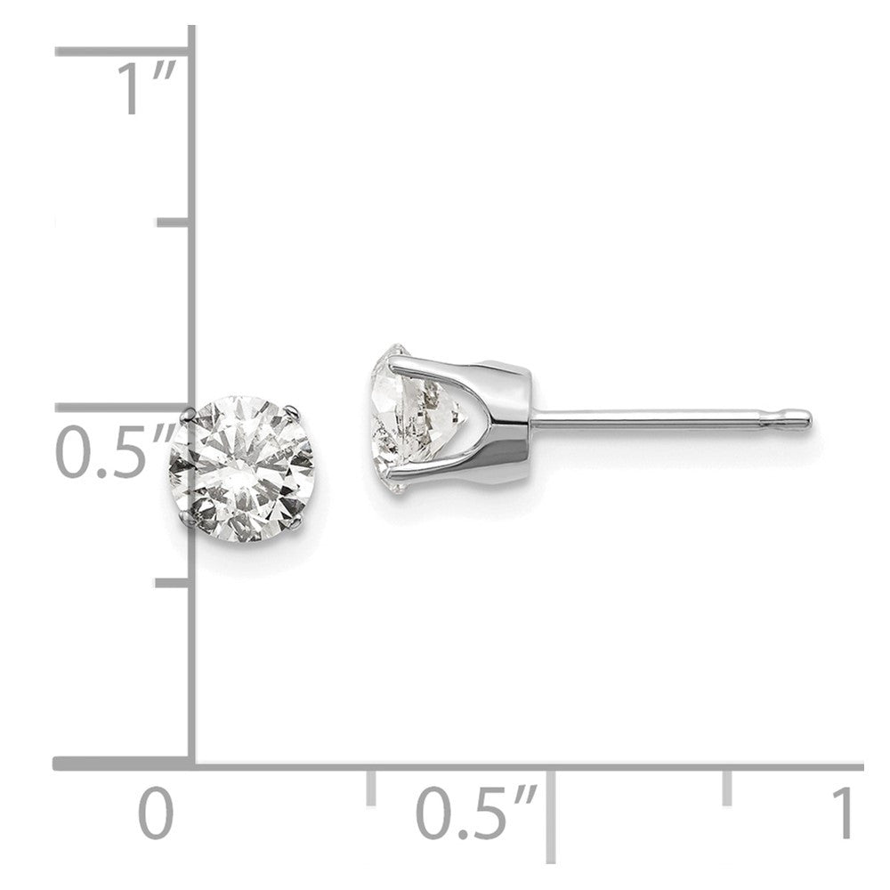 14k White Gold  1.00ct. I2 K-L Diamond Stud Push-on Earrings