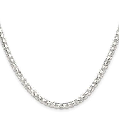 Sterling Silver Polished 4mm Round Box Chain Necklace 18"