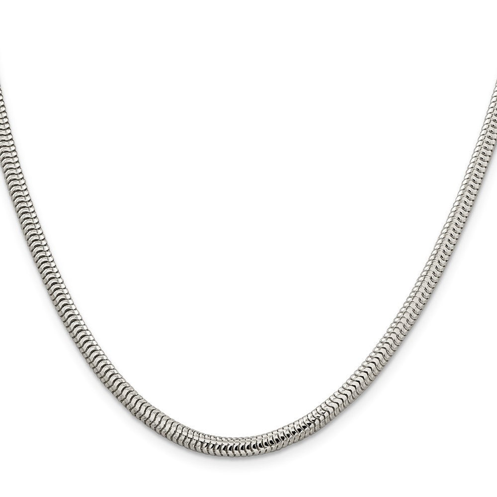 Sterling Silver 4mm Round Snake Chain Necklace 28"