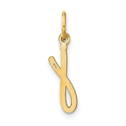 14k Yellow Gold Lower case Letter J Initial Charm Pendant