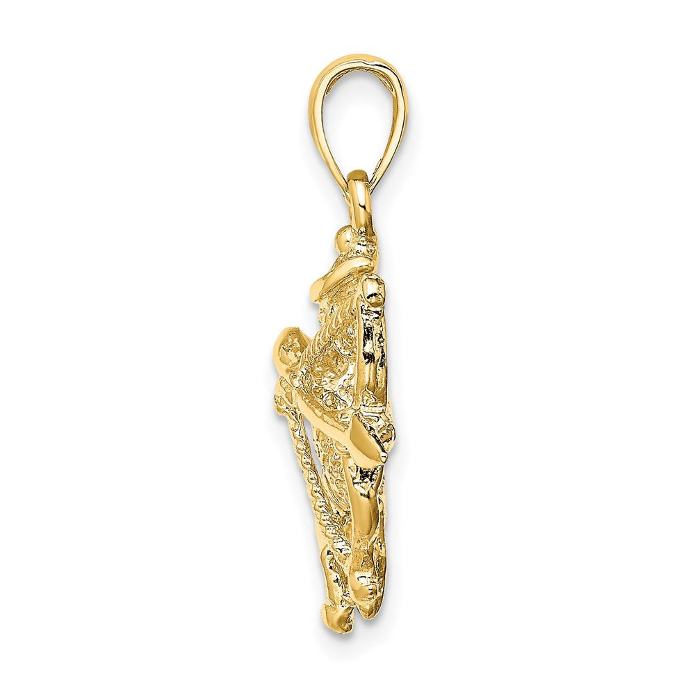 14k Yellow Gold Large Sagittarius Zodiac Charm Pendant