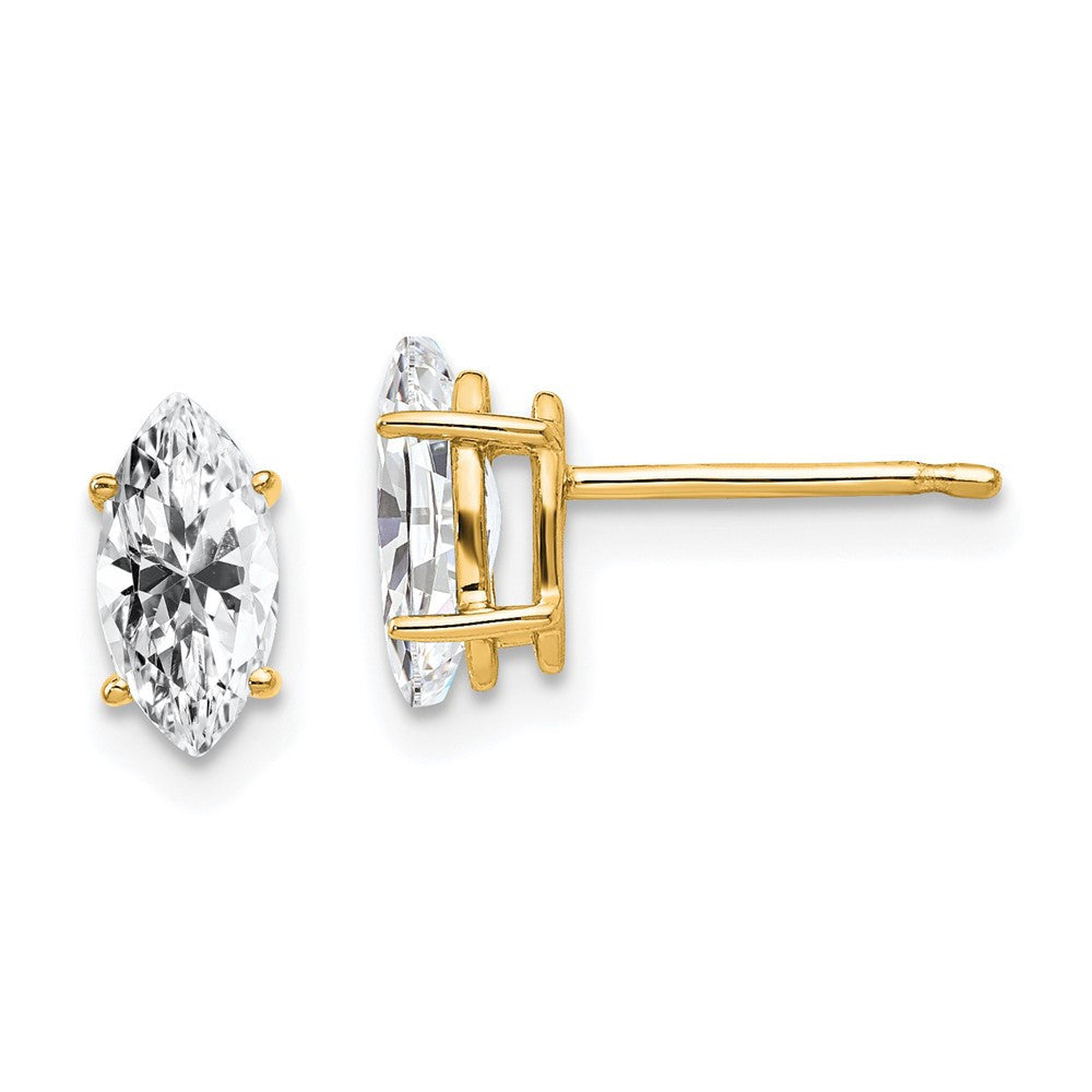 14k Yellow Gold 8x4mm Marquise Cubic Zirconia earring