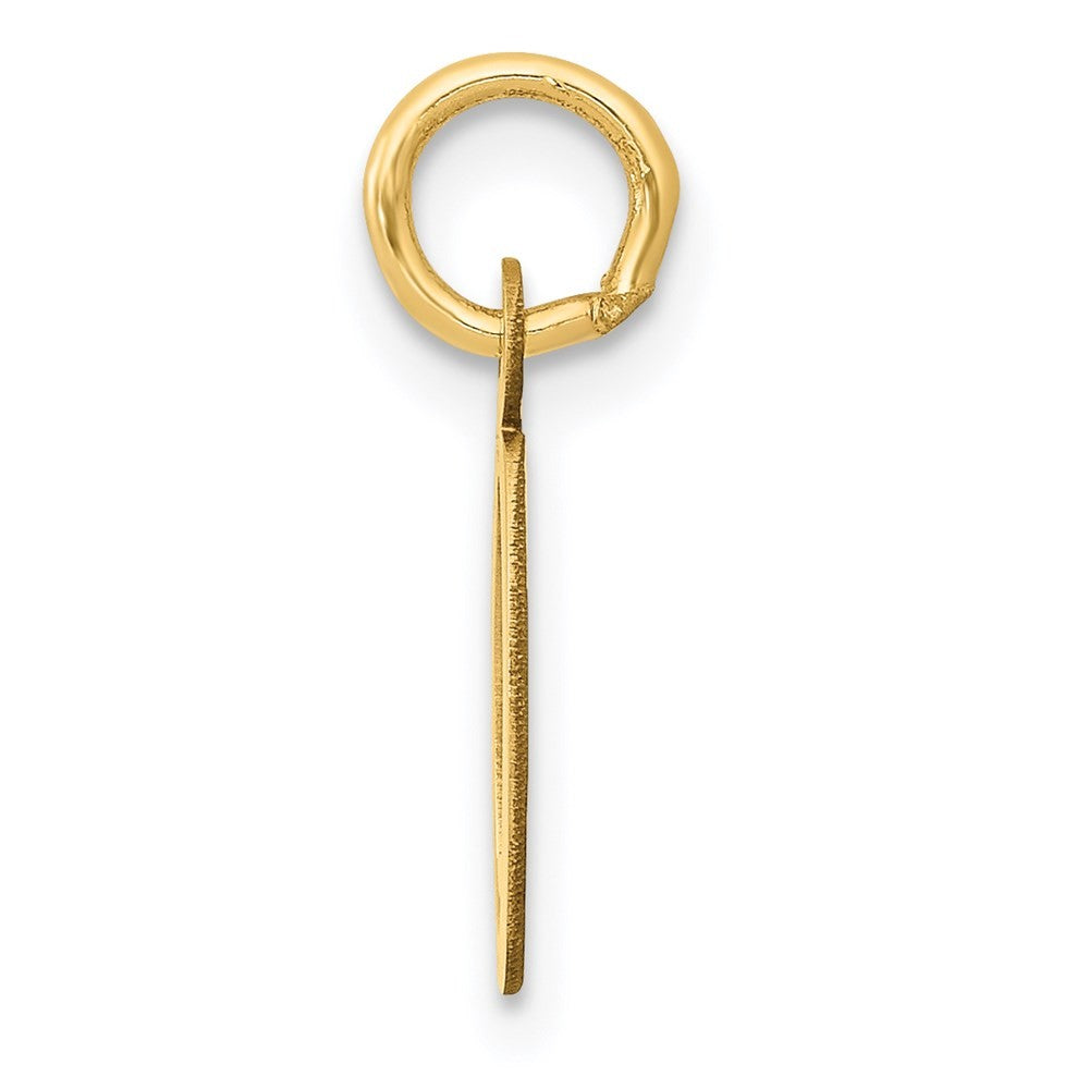 14k Yellow Gold Small Slanted Block Letter O Initial Charm Pendant