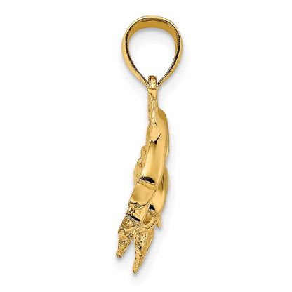 14k Yellow Gold Polished Four Dolphins Swimming Charm Pendant