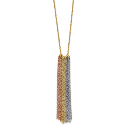 14k Tri-color Gold Dangle Chain with 2in ext Necklace Necklace 18"