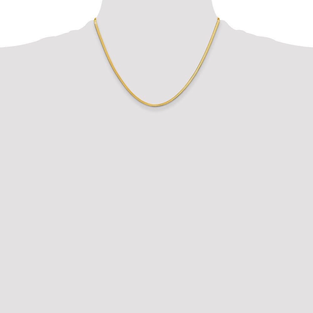 14k Yellow Gold 2.5mm Silky Herringbone Chain Necklace 18"