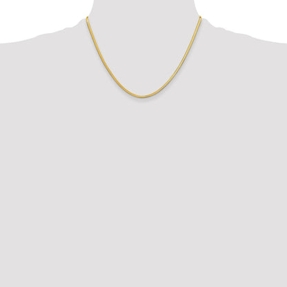 14k Yellow Gold 2.5mm Silky Herringbone Chain Necklace 18"