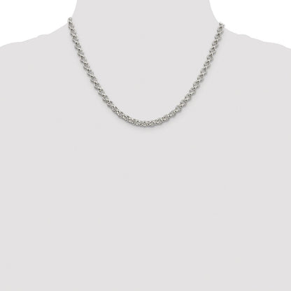 Sterling Silver Rhodium-plated 5mm Rolo Chain Necklace 18"