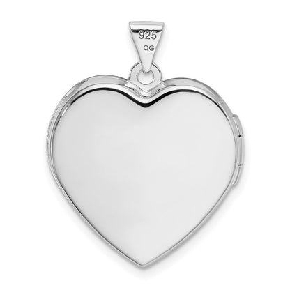Sterling Silver Rhodium & Gold-plated 21mm I Love You Heart Locket Pendant
