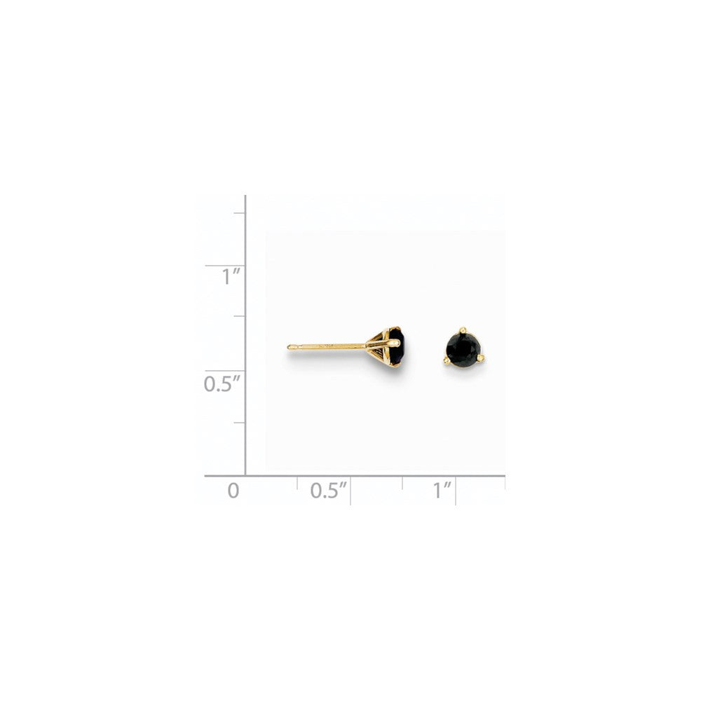 14k Yellow Gold 3/4ct Black Diamond Stud Earrings