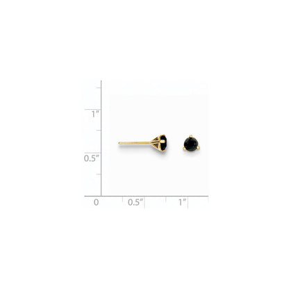14k Yellow Gold 3/4ct Black Diamond Stud Earrings