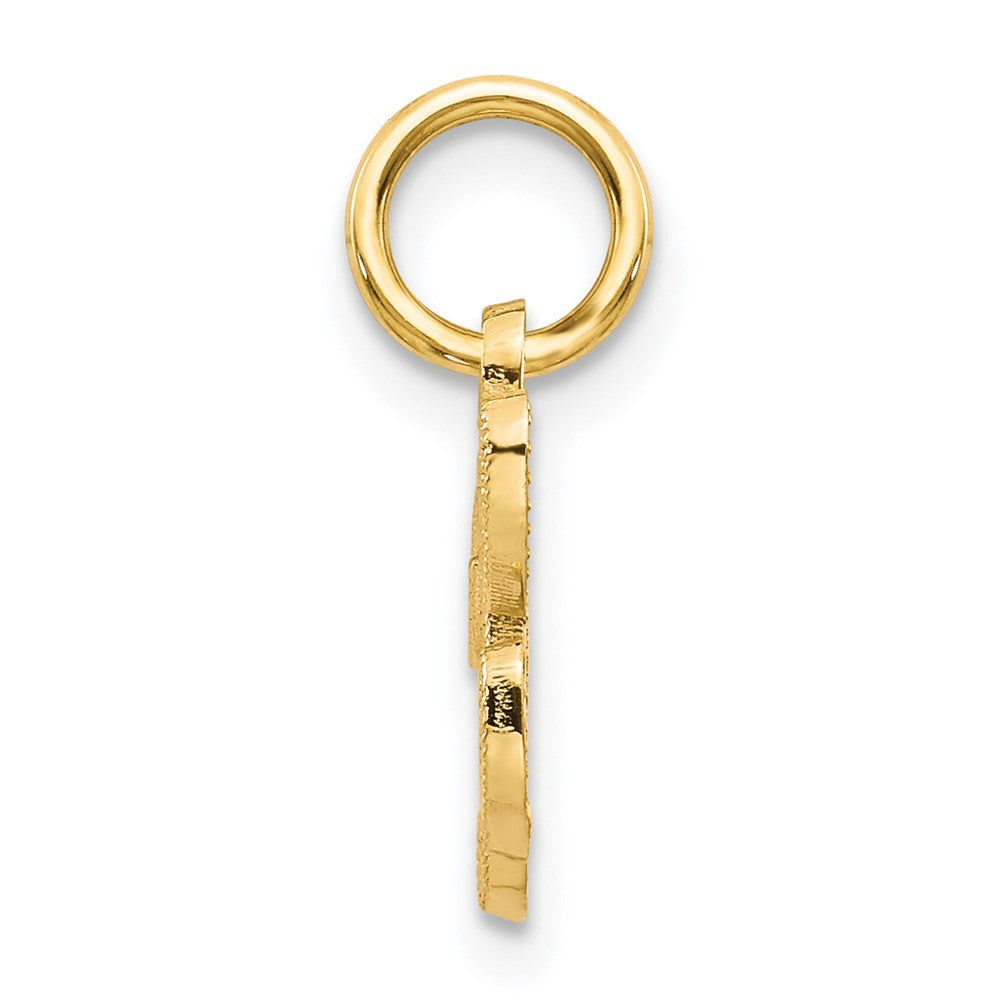 14k Yellow Gold Script Letter H Initial Charm Pendant