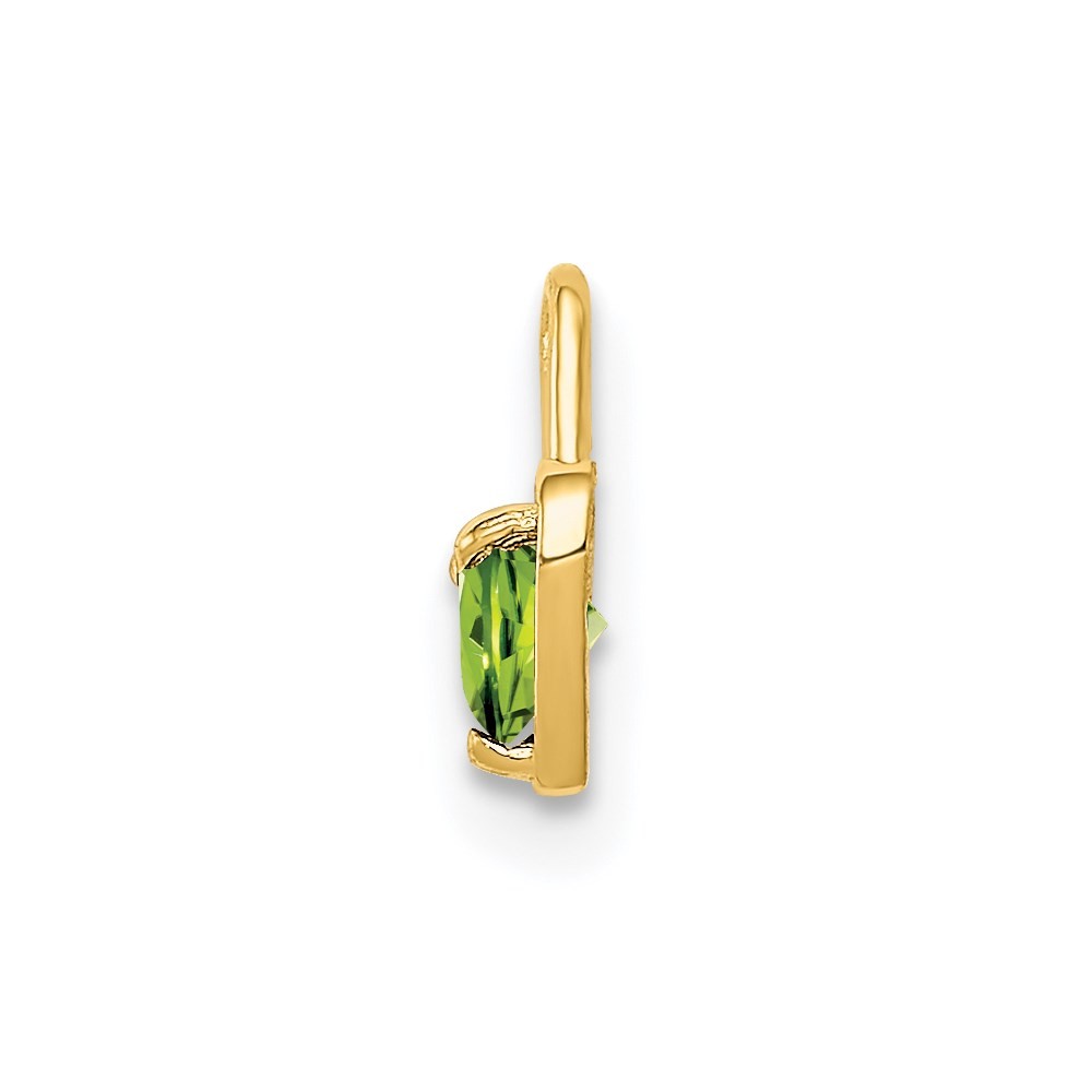 14k Yellow Gold August Synthetic Birthstone Heart Charm Pendant