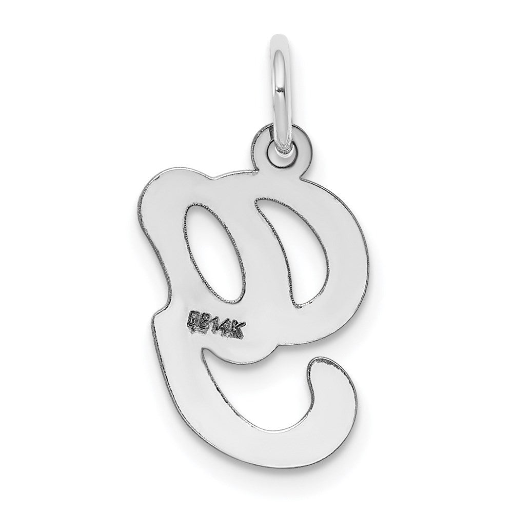 14k White Gold Script Letter G Initial Charm Pendant