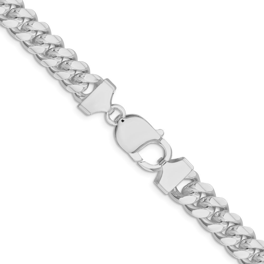 Sterling Silver Rhodium-plated 9.3mm Curb Chain Necklace 22"