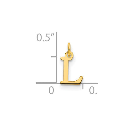 14k Yellow Gold Cutout Letter L Initial Pendant
