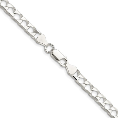 Sterling Silver 5.75mm Diamond-Cut Square Curb Chain Necklace 20"